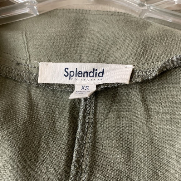 Splendid  willow green jumpsuit oversized, snap front closure - Picture 2 of 7